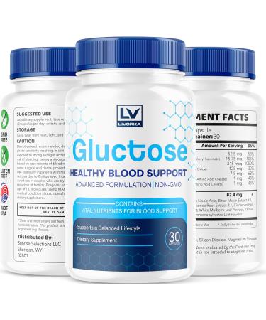 (3 Pack) Gluctose Advanced Blood Support Gluctose Gluctose - Advanced Blood Support Supplement Gluctose Supplement Support Capsules - All Natural Formula 90 Capsules for 3 Months - Buy Online on GoSupps.com