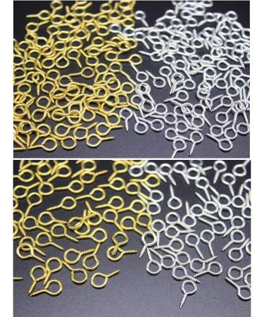 HUIHUIBAO 200pc Mini Metal Screw Eye Pins Hooks for Jewelry Making - 6x13mm (Gold/Silver) - DIY Crafts Findings - Buy Online on GoSupps.com