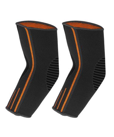 VOCOSTE 1 Pair Thickened Elbow Pads Elbow Protection Brace Tightening Breathable Elbow Pads for Sports Gray Orange M Size M Gray