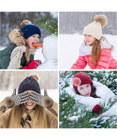 Faux Fur Pom Pom for Hats - 60 Pcs Soft Pompoms with Elastic Loop for Knitting Accessories in 30 Colors - Perfect for Shoes, Scarves, Gloves, Bags, Crafts, Keychains - Buy Online on GoSupps.com
