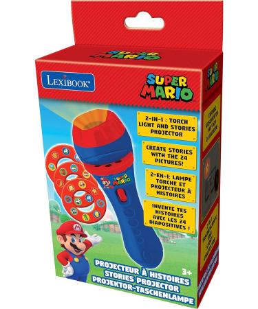 Lexibook Super Mario Brothers Nintendo Flashlight & Projector with 3 Discs - Children's Toy Blue/Red - Buy Online on GoSupps.com