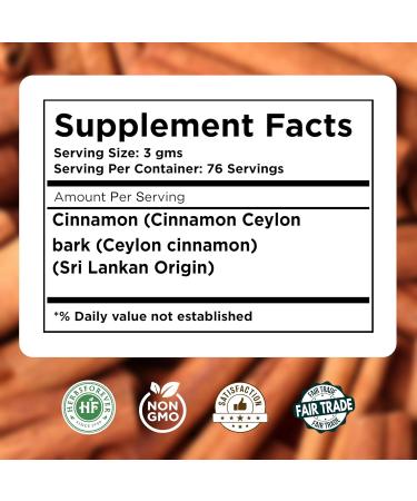 HerbsForever Cinnamon Powder Cinnamomum Verum Perfect for Baking Cooking & Smoothies Non GMO Vegan 230 GMS - Buy Online on GoSupps.com