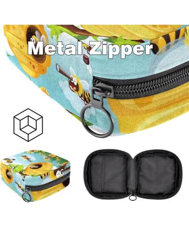 Portable Honeybees Sanitary Napkin Storage Bag | Eco-Friendly Menstrual Cup Carrier for Women & Teens - Buy Online on GoSupps.com