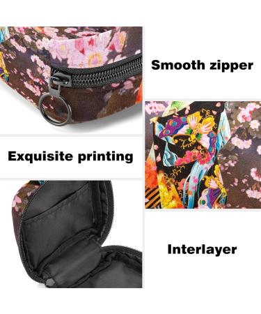 Japanese Geisha Petals Women's Napkin Storage Bag - Portable Menstrual Cup Bag with Zipper for Teens & Women - Buy Online on GoSupps.com