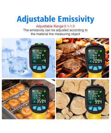 Buy Mestek Infrared Thermometer -50 C to 800 C | Laser IR Pyrometer with K-Probe & LCD Alarm for Kitchen Use - Buy Online on GoSupps.com