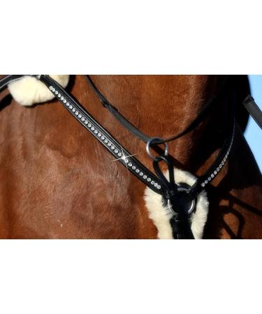 Tysons Breeches 5 Point Breastplate - Halla Lambskin Rhinestone Glitter Leather (Black X Full) | International Shipping Available - Buy Online on GoSupps.com