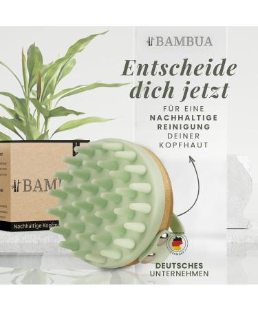 Premium Bambua Scalp Massage Brush - Anti-Scales & Head Massager for Showering - Includes Healthy Scalp eBook (Green) - Buy Online on GoSupps.com