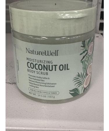 Nature Well Coconut Oil Body Scrub Moisturizing Formula with Palm Leaves