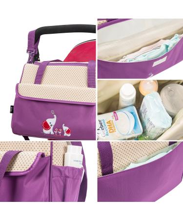 Soho Collections Lavender Elephant Diaper Bag Set - 10 Piece Set - Buy Online on GoSupps.com