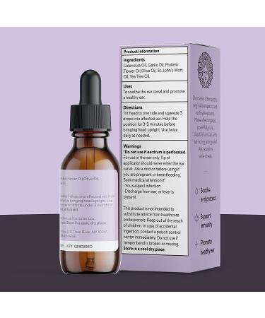 Marie Originals Organic Ear Oil for Infections - Natural Eardrops for Prevention & Relief in Kids, Adults, Baby, and Dogs - Mullein & Garlic Formula - 1 Fl Oz - Buy Online on GoSupps.com