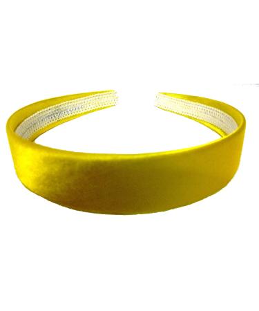 Aliceband - Brightly coloured plain 2.5cm wide satin headband alice band Yellow