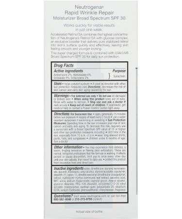 Neutrogena Rapid Wrinkle Repair Moisturizer with Sunscreen SPF 30 1 OZ - Buy Online on GoSupps.com