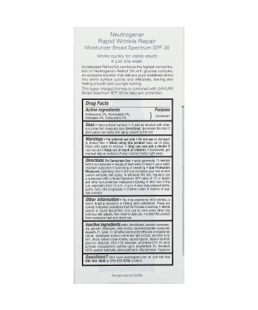 Neutrogena Rapid Wrinkle Repair Moisturizer SPF 30 - 1 fl oz (29 ml) - Buy Online on GoSupps.com