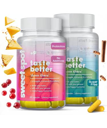 TASTE THE SWEET SPOT Probiotics for Women & Men 2-Pack with Pineapple pH Support 60 Capsules Each