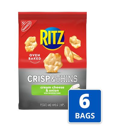 RITZ Crisp and Thins Cream Cheese and Onion Chips - 6 Pack, 7.1 oz Bags - Buy Online on GoSupps.com