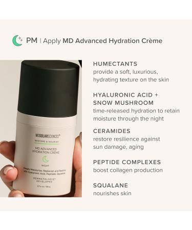 Bundle of MDSolarSciences Daily Perfecting Moisturizer SPF 30 & MD Advanced Hydration Creme | Day & Night Skincare Routine | Science-Based Formulas Protect & Restore | Anti-Aging Skin-Barrier Support - Buy Online on GoSupps.com
