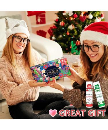 32 Pack Natural Lip Balm - Hydrating & Nourishing with Vitamin E & Coconut Oil | 16 Flavor Bulk Set for Stocking Stuffers - Shop Now - Buy Online on GoSupps.com