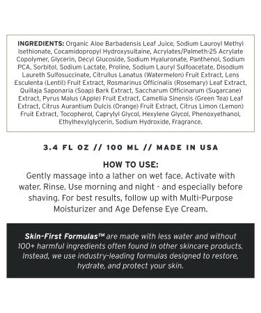Feel Good Face Wash - Aloe Tea Tree Mint | Plant-Based Natural Cleanser for Men and Women | Paraben-Free, Hydrating Formula - Buy Online on GoSupps.com