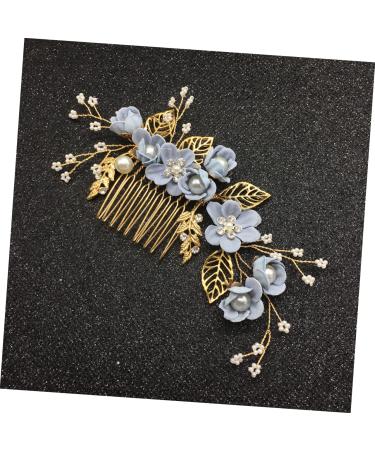Shop Minkissy Gold Wedding Hair Comb with Blue Rhinestones Perfect Side Clip for Brides & Bridesmaids - Buy Online on GoSupps.com