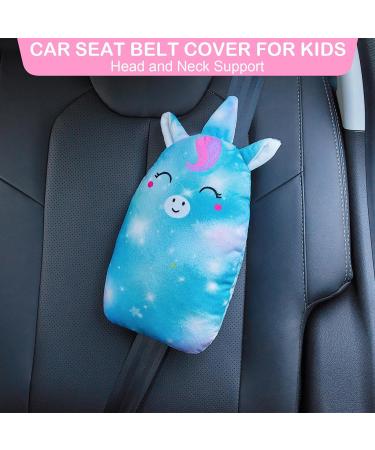 Unicorn Castle Seatbelt Pillow - Kids Car Seat Head Support & Strap Cover in Green - Buy Online on GoSupps.com
