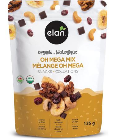 Elan Organic Oh Mega Mix Vegan Dark Chocolate Dried Fruits (Cranberries & Banana Chips) Nuts (Chia Walnuts & Roasted Cashews) Non-GMO Gluten-Free Vegan Guilt-Free Snacks 8 Count 135g 8 x 135 Grams - Buy Online on GoSupps.com