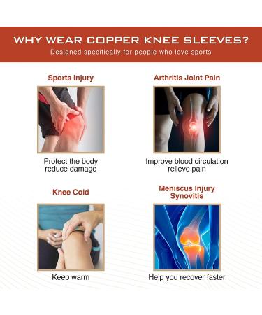 SYMLYST Copper Knee Brace with Side Spring Stabilizer & Patella Gel Pad - Medium | Supports Knee Pain, Arthritis & Injury Recovery - for Men & Women - Buy Online on GoSupps.com
