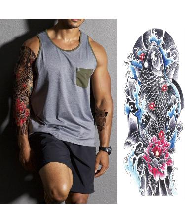 Full Arm Temporary Tattoos for Men and Women - Waterproof Sleeve Tattoo Lasts Long - Japanese Fake Tattoos for Adults - Aresvns L19 x W7 - Ideal Christmas Gift - Buy Online on GoSupps.com