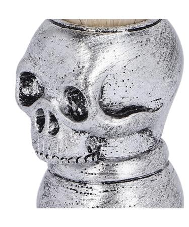 Men's Skull Shaving Brush - Premium Silver Beard & Hair Brush for Barbers & Home Use - Buy Online on GoSupps.com