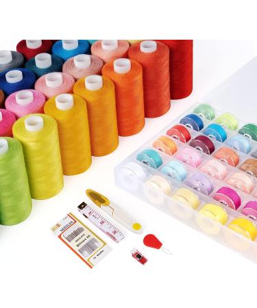 ilauke 72Pcs Sewing Thread Set - 700Yds, 36 Colors Polyester Thread Spools - Compatible with Brother, Singer, Janome - Includes Prewound Bobbins - Sewing Supplies - Buy Online on GoSupps.com
