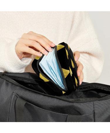 Golden Hearts Love Pattern Black Sanitary Napkin & Menstrual Cup Storage Bag - Portable Period Pocket for Women & Teen Girls - Buy Online on GoSupps.com