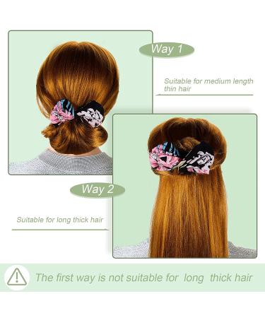 4-Piece Deft French Twist Bun Maker Set | Cloth Headband Lazy Hair Curler & Accessories for Women - Stylish Pattern - Buy Online on GoSupps.com