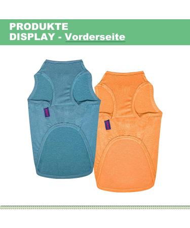 Kickred 2 Pack Dog Shirts - Fast Drying Breathable Sleeveless Vests for Medium & Large Dogs | Mint Blue & Orange Yellow Pet Clothing - Buy Online on GoSupps.com