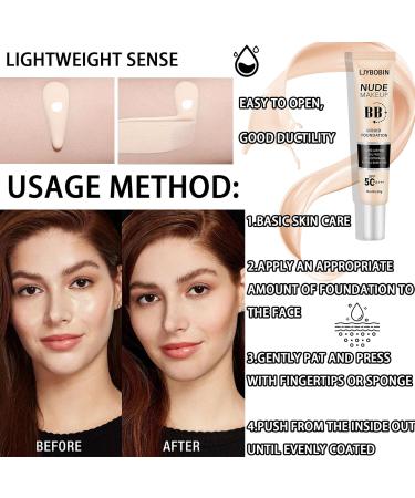 Hydrating BB Cream Waterproof Flawless Concealer Full Coverage BB Cream for All Skin Types Long Lasting Moisturizing Full Coverage Liquid Foundation for Men & Women(Ivory) - Buy Online on GoSupps.com