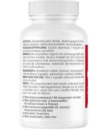 ZeinPharma Chondroitin Capsules 500 mg - Dietary Supplements for Joint Health (90 Pieces) - Additive-Free Biologically Tested - Buy Online on GoSupps.com