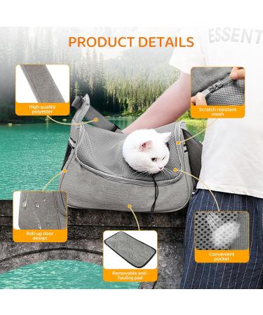 Flovippet Sling for Dogs & Cats - Breathable Soft Carrier Bag for Small Pets (Up to 5kg) - Perfect for Outdoor Travel - Light Gray - Buy Online on GoSupps.com