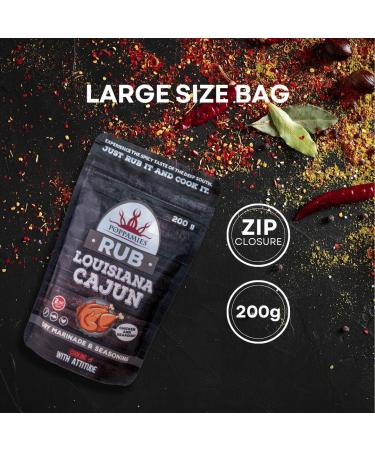Poppamies Louisiana Cajun Spice Mix - 200g Dry Marinade for Fish Chicken & Vegetables | Perfect for BBQ Grill & Oven - Buy Online on GoSupps.com