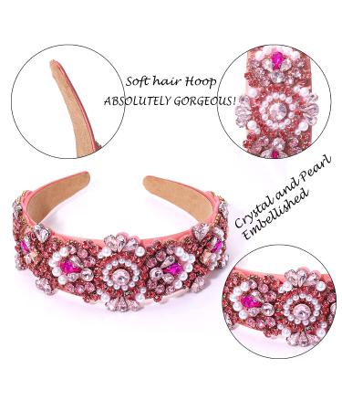 Crystal Headbands for Women - Rhinestone & Pearl Beaded Handmade Hair Accessories (A04) - Buy Online on GoSupps.com