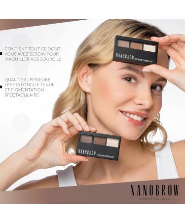 Set de fards sourcils Nanobrow Eyebrow Powder Kit - Poudres sourcils avec surligneur kit de coiffage des sourcils (Sombre) - Buy Online on GoSupps.com