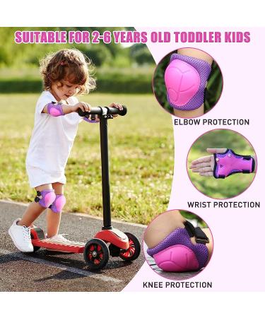 Kids 6-in-1 Protective Gear Set - Ages 3-6 Toddler & 5-8 Kids - Knee Pads, Elbow Pads, Wrist Guard - Rose Pink Small - for Cycling, Skateboarding, Roller Skating, Scooter, Ski Sports - Buy Online on GoSupps.com