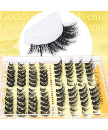 Paired Lashes Extension Kit Natural D Curl Russian Fox Eye Lash Individual Cluster Kit Wispy DIY Cluster Eyelash Extensions Kit with 96pcs Lash Clusters Bond and Seal Waterproof by Goddvenus K-foxy eye lash cluster 8 pairs - Buy Online on GoSupps.com