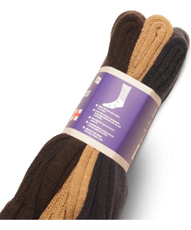 Yacht & Smith 12 Pairs Diabetic Neuropathy Edema Socks, Brown Mixed, Men's Size 10-13 - Buy Online on GoSupps.com