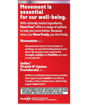 Move Free Advanced Glucosamine Chondroitin + Calcium Fructoborate Joint Support Supplement - 200 Tablets - Buy Online on GoSupps.com