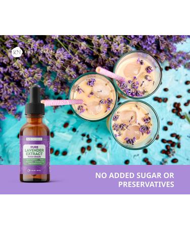 Lavender Extract (1oz) by Kate Naturals - 100% Natural & Vegan Flavoring for Baking & Drinks | Gluten-Free Edible Oil - Culinary Lavender Extract - Buy Online on GoSupps.com