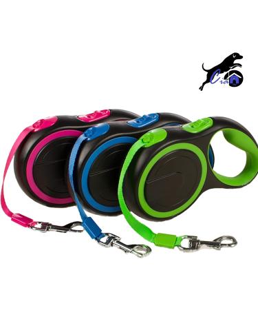Cian Retractable Dog Leash 16 ft Strong Durable Walking Leash Reinforced Nylon Ribbon One Touch Upgraded Locking System One Button Break Tangle-Free Anti-Slip Rubberized Handle (Green) - Buy Online on GoSupps.com