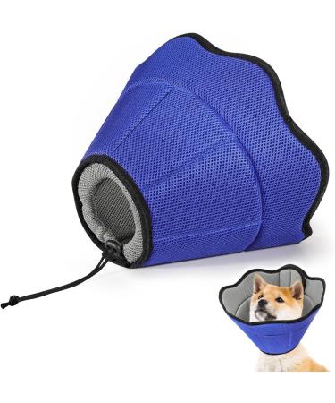 VAVOPAW Adjustable Protective Collar for Dogs & Cats - Breathable Elizabethean Neck Band - Leak Protection After Surgery - Eco-Friendly Blue/Gray - Buy Online on GoSupps.com