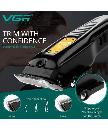 VGR Cordless Hair Clippers for Men with Taper Lever and Turbo Mode - Professional Mens Hair Cutting Kit with Ceramic Blades - Rechargeable - Buy Online on GoSupps.com