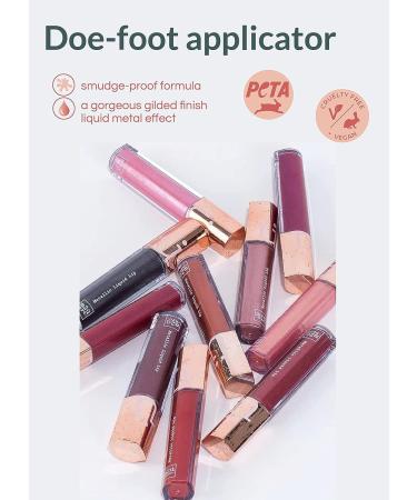 M2U NYC Metallic Liquid Lipstick - Long Lasting High Impact Color | Metallic Ink Lipstick for Women (Red - Empire State) - Buy Online on GoSupps.com
