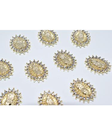 LIFOOST 3D San Judas Nail Charm 10pcs - Virgin Mary Nail Charms with Zircon Detailing - DIY Nails Decoration Accessories - Buy Online on GoSupps.com