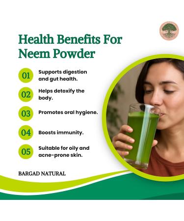 Bargad Natural Neem Powder 100g (3.53 oz) Azadirachta Indica Leaf Powder Natural Skin & Health Support for All Skin Types - Buy Online on GoSupps.com