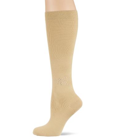 Hydas 1457.1.42 Support stockings fashionable and discreet with rhinestones medical product class 1 size 42/44 42/44 beige 42-44 Beige
